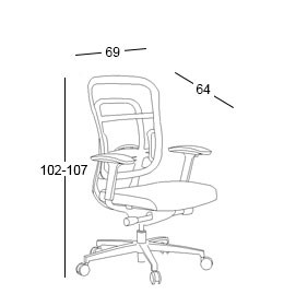 Ofis Sandalyesi Aura — Aura Grey Serisi — Ölçüler