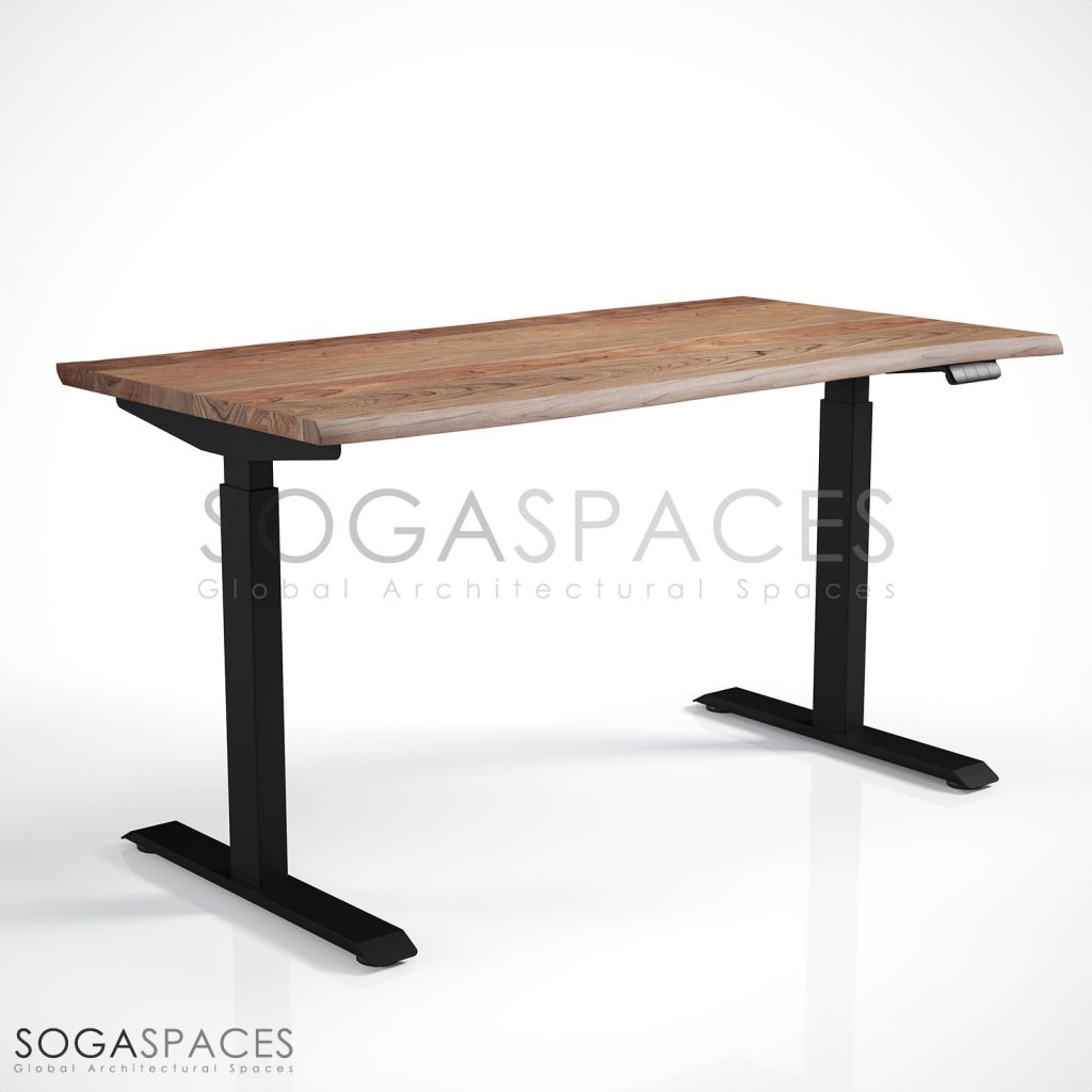 Regula Desk Solid N - Elektrikli Yüksekliği Ayarlanabilir Natürel Kenar Masif Ceviz Çalışma Masası