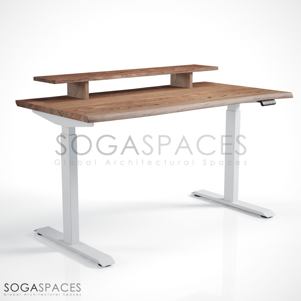 Regula Desk Solid N - Elektrikli Yüksekliği Ayarlanabilir Natürel Kenar Masif Ceviz Çalışma Masası