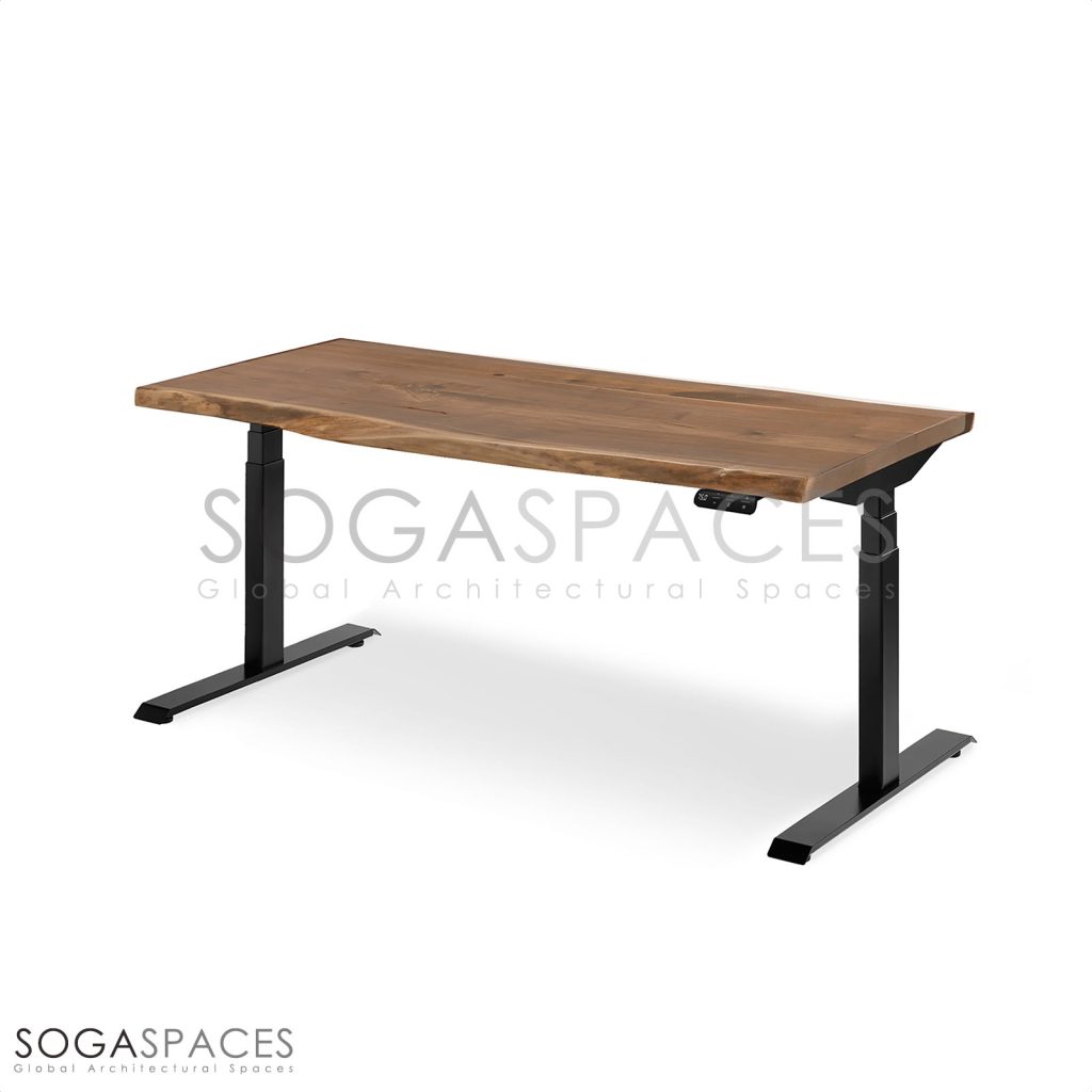 Regula Desk Solid N - Elektrikli Yüksekliği Ayarlanabilir Natürel Kenar Masif Ceviz Çalışma Masası