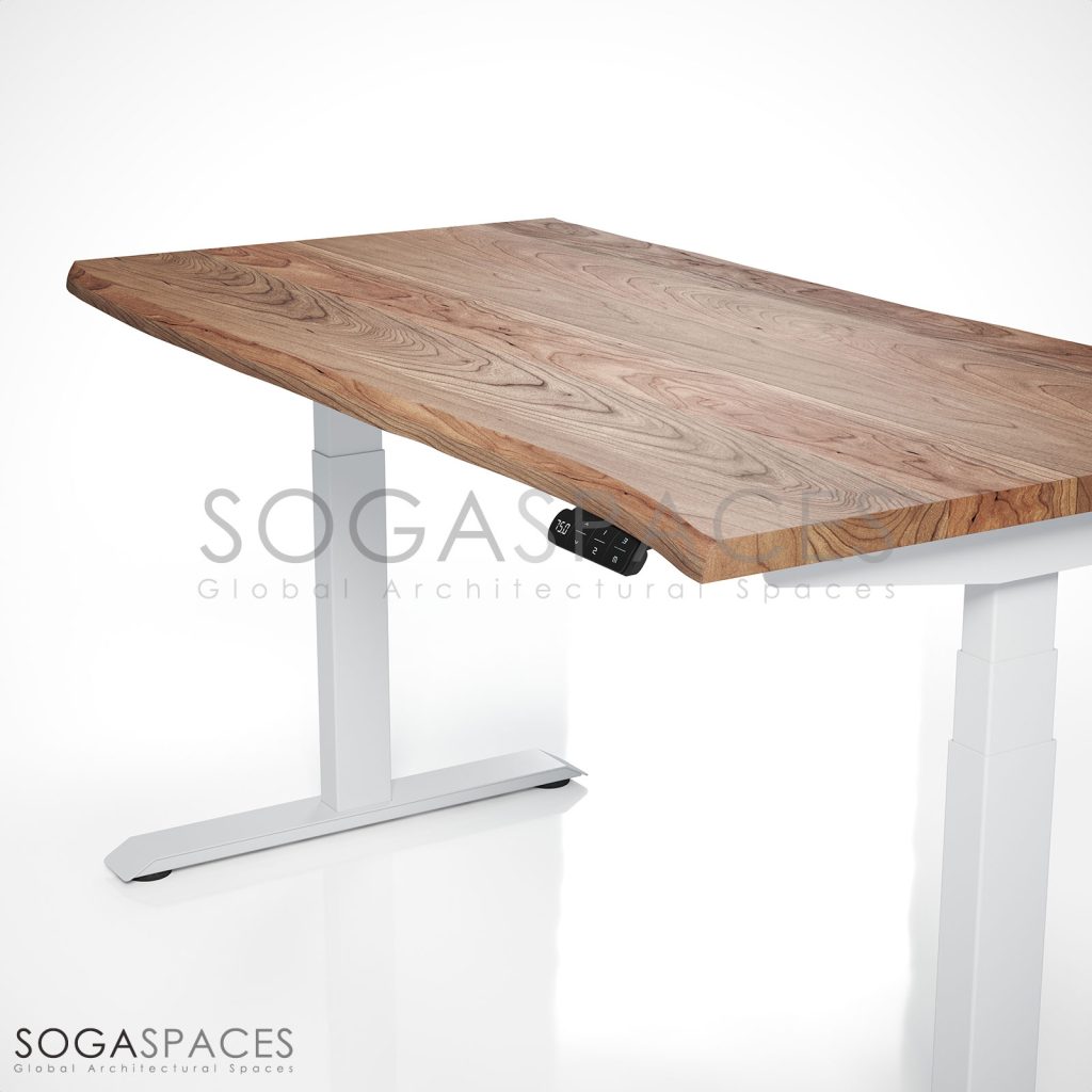 Regula Desk Solid N - Elektrikli Yüksekliği Ayarlanabilir Natürel Kenar Masif Ceviz Çalışma Masası