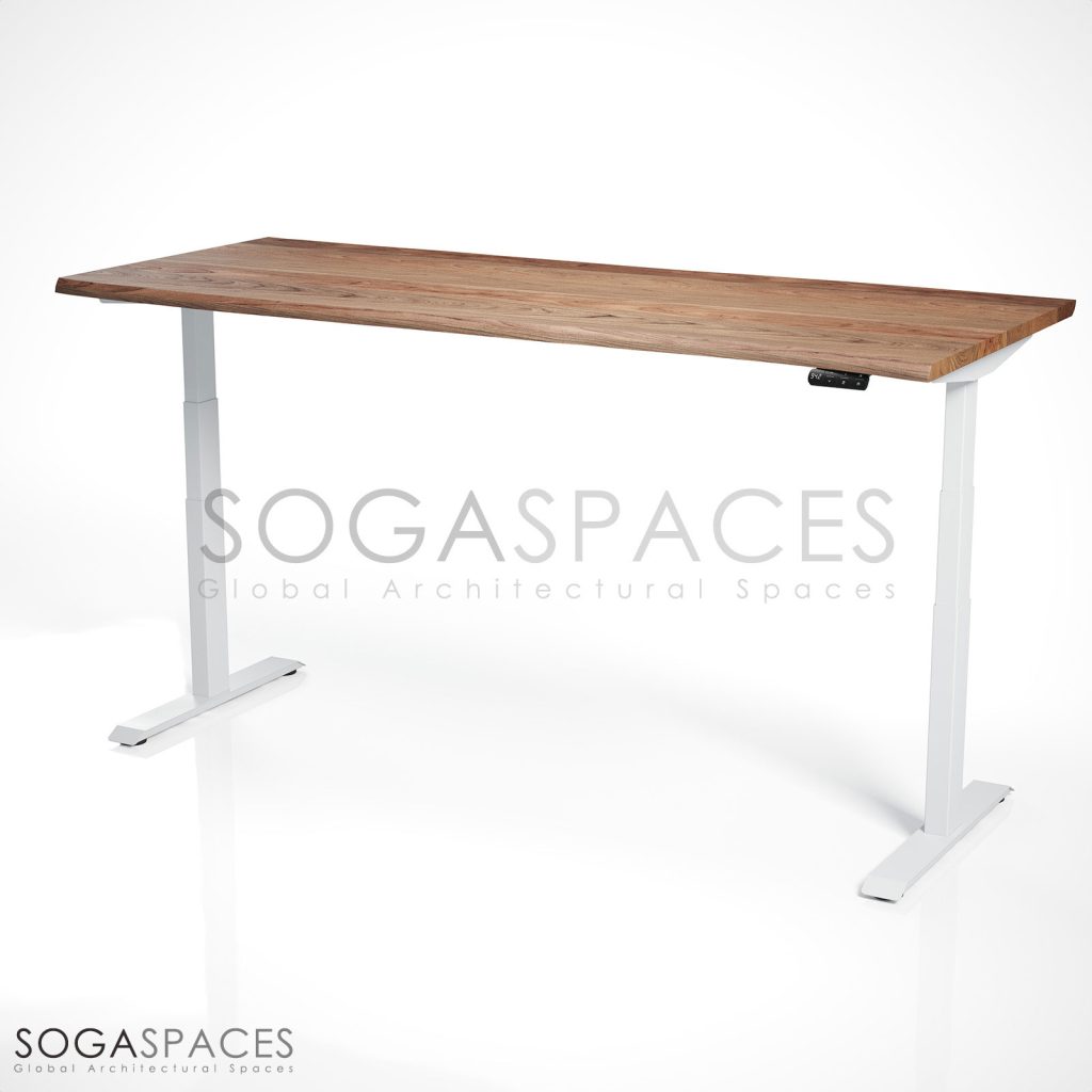 Regula Desk Solid N - Elektrikli Yüksekliği Ayarlanabilir Natürel Kenar Masif Ceviz Çalışma Masası