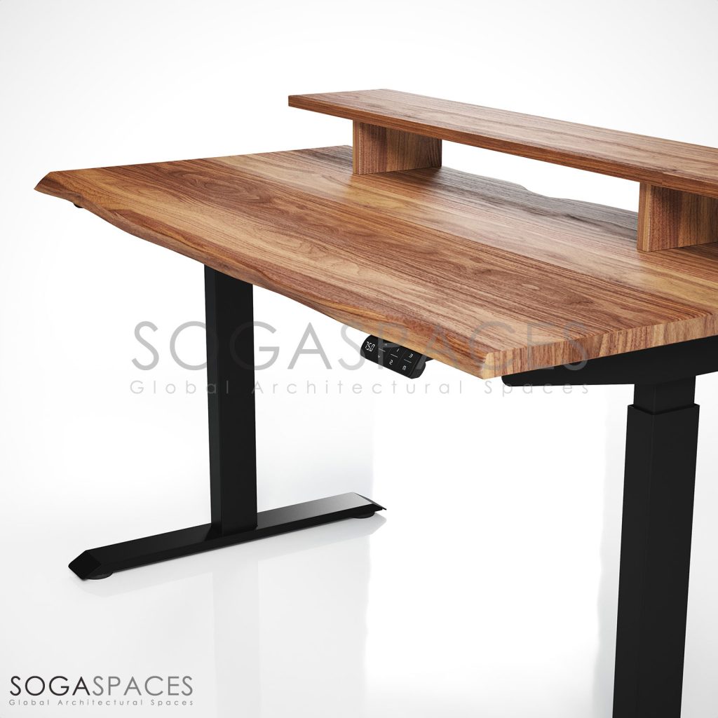 Regula Desk Solid N - Elektrikli Yüksekliği Ayarlanabilir Natürel Kenar Masif Ceviz Çalışma Masası