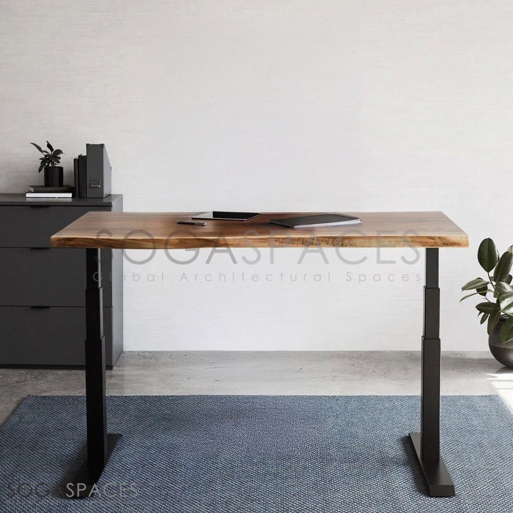 Regula Desk Solid N - Elektrikli Yüksekliği Ayarlanabilir Natürel Kenar Masif Ceviz Çalışma Masası