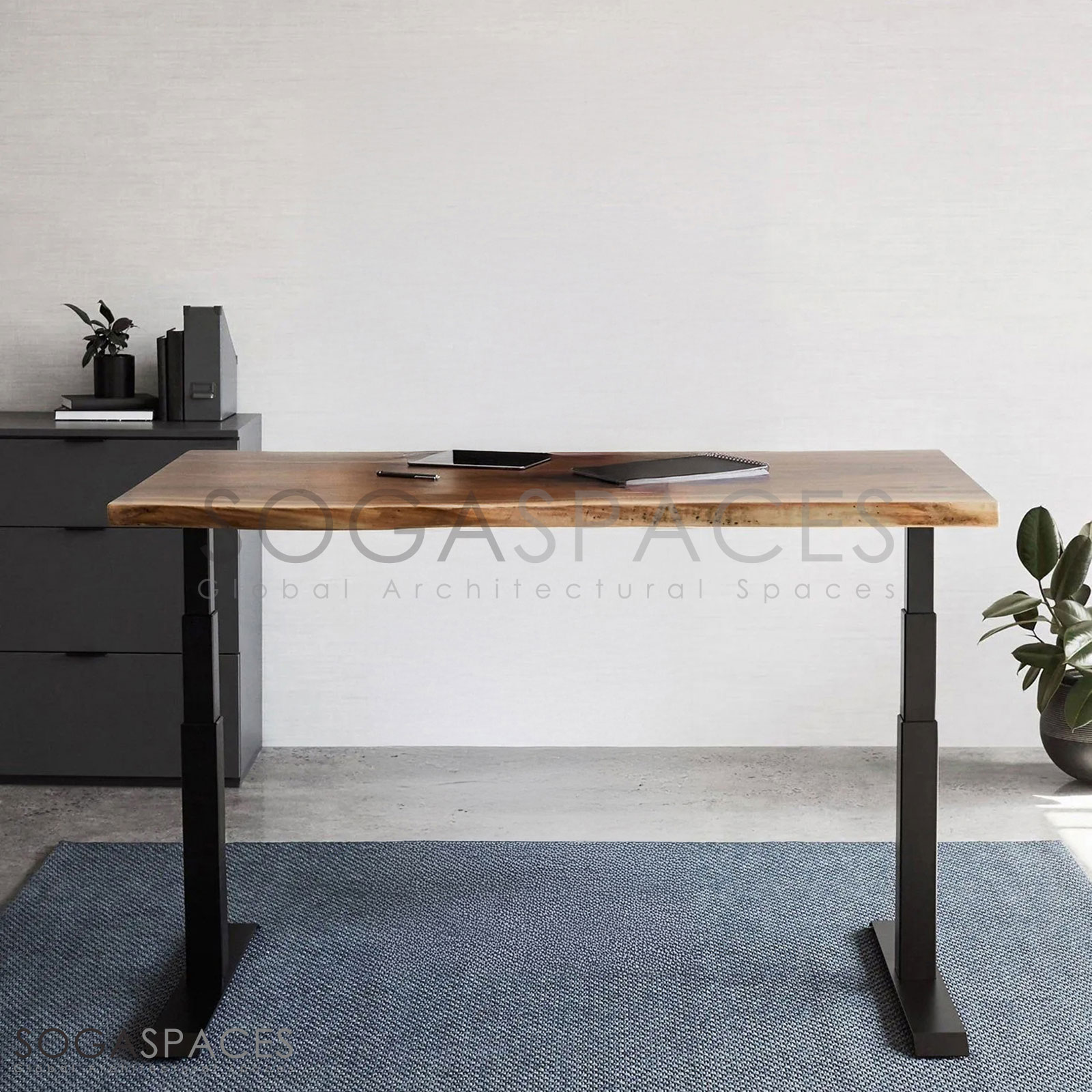 Regula Desk Solid N - Elektrikli Yüksekliği Ayarlanabilir Natürel Kenar Masif Ceviz Çalışma Masası - Görsel 15