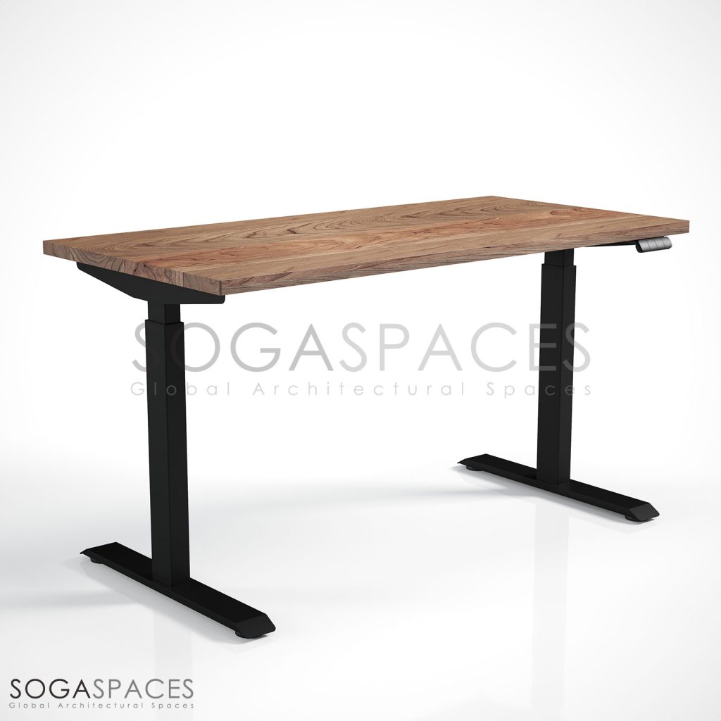 Regula Desk Solid S - Elektrikli Yüksekliği Ayarlanabilir Düz Kenar Masif Ceviz Çalışma Masası