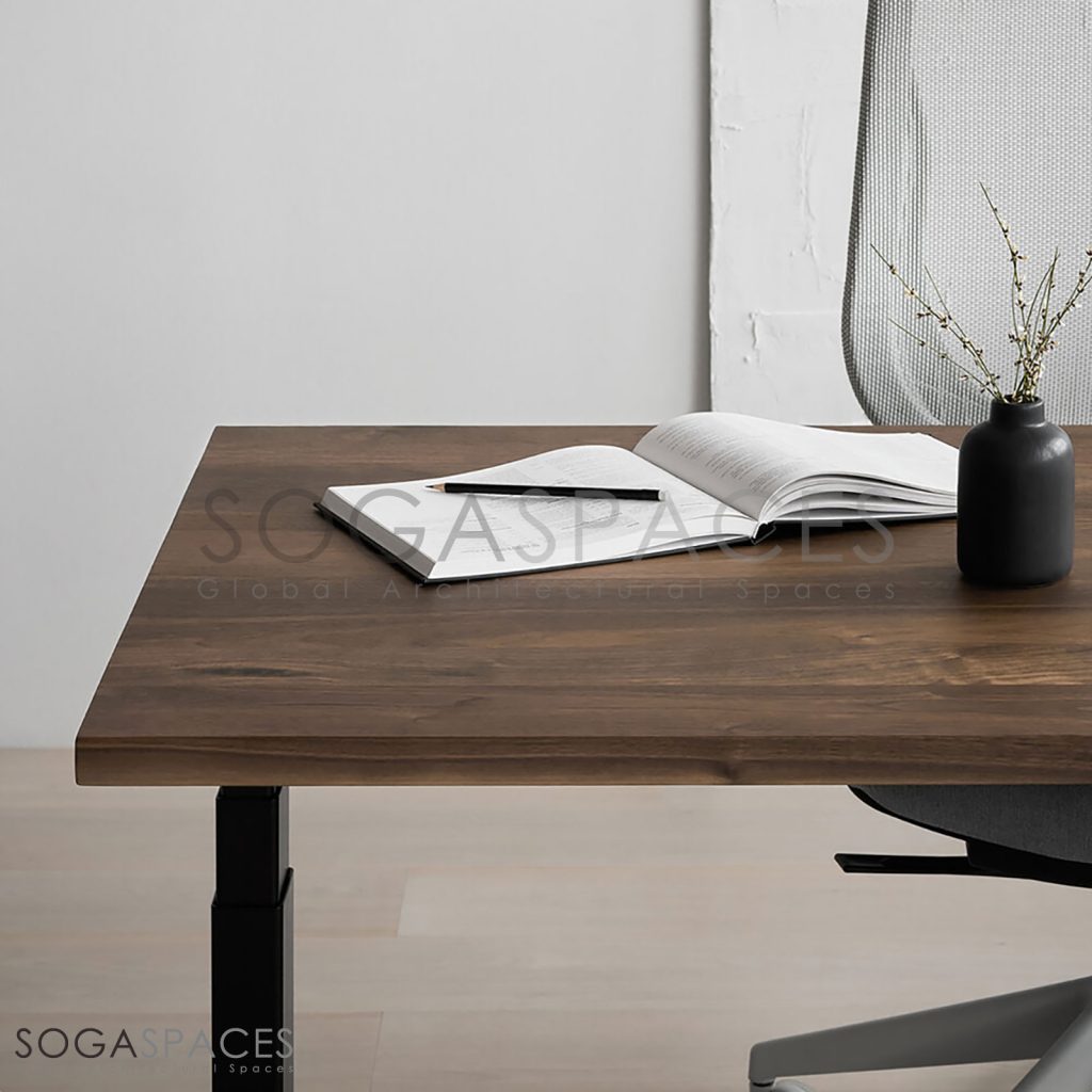 Regula Desk Solid S - Elektrikli Yüksekliği Ayarlanabilir Düz Kenar Masif Ceviz Çalışma Masası