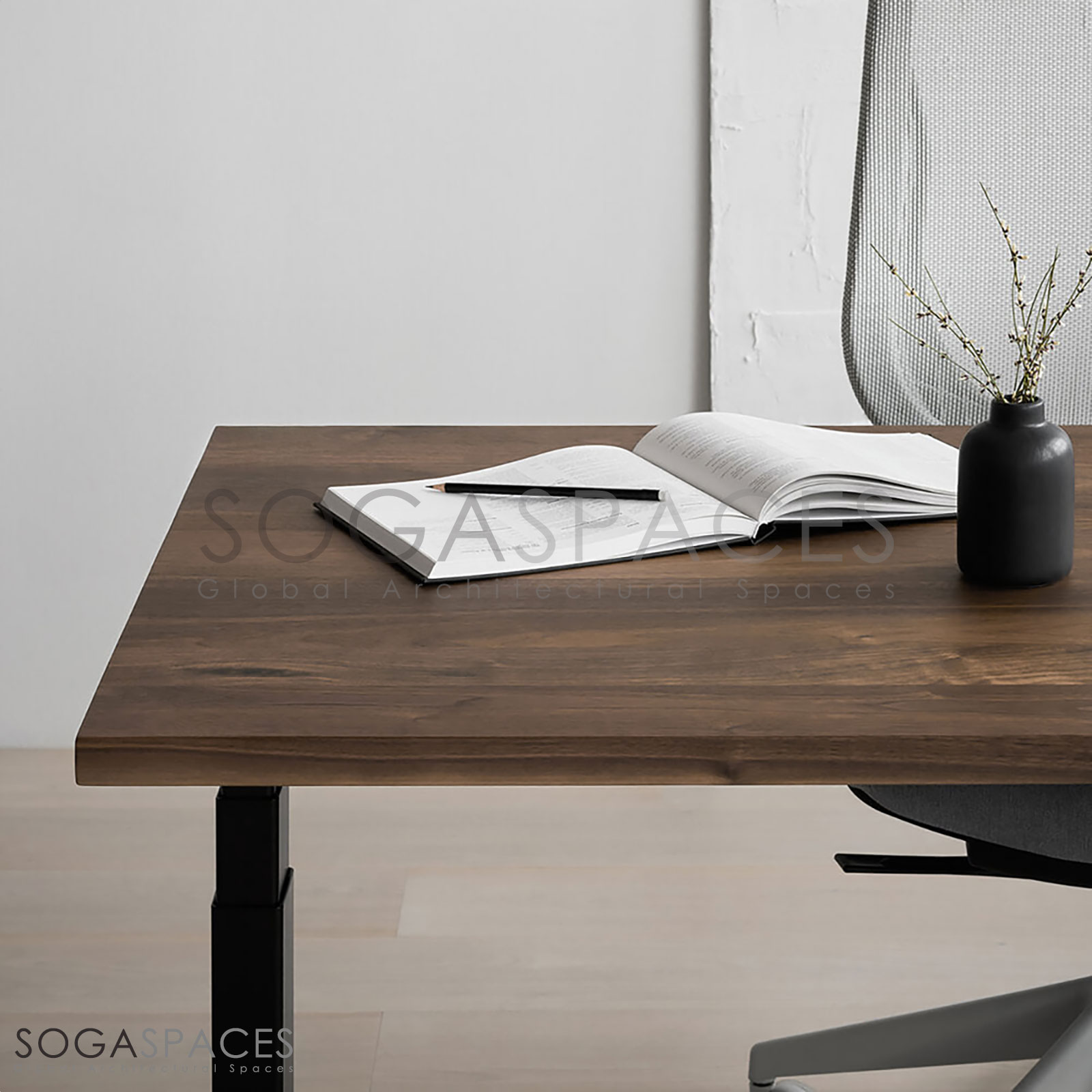 Regula Desk Solid S - Elektrikli Yüksekliği Ayarlanabilir Düz Kenar Masif Ceviz Çalışma Masası - Görsel 14