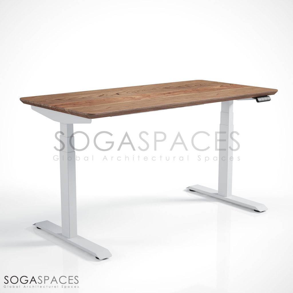 Regula Desk Solid V - Elektrikli Yüksekliği Ayarlanabilir Açılı Kesim Kenar Masif Ceviz Çalışma Masası