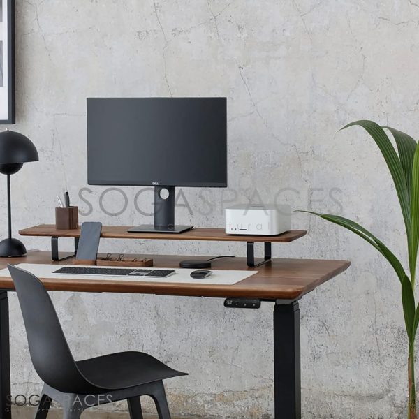 Regula Desk Solid V - Elektrikli Yüksekliği Ayarlanabilir Açılı Kesim Kenar Masif Ceviz Çalışma Masası