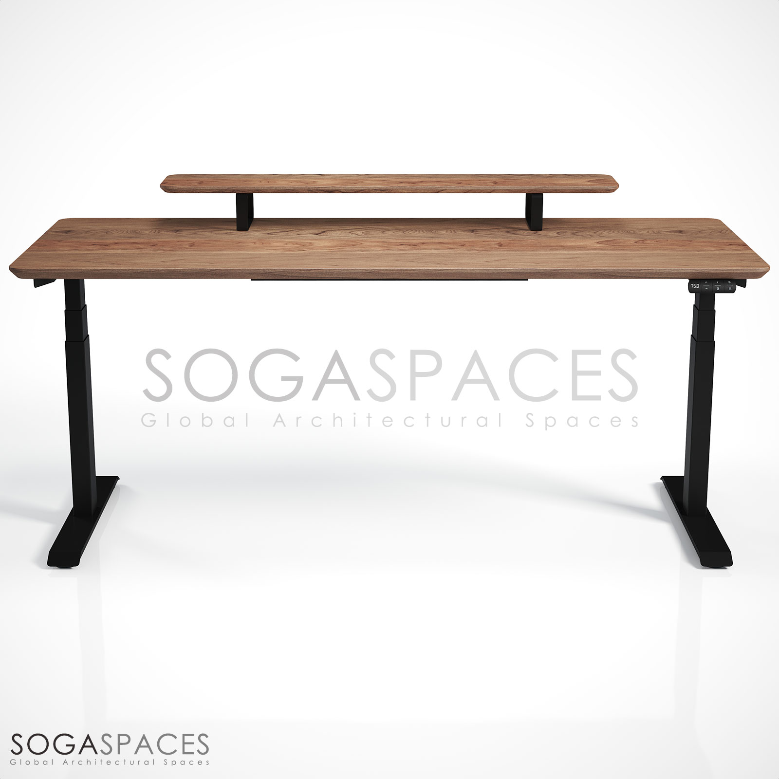 Regula Desk Solid V - Elektrikli Yüksekliği Ayarlanabilir Açılı Kesim Kenar Masif Ceviz Çalışma Masası - Görsel 3