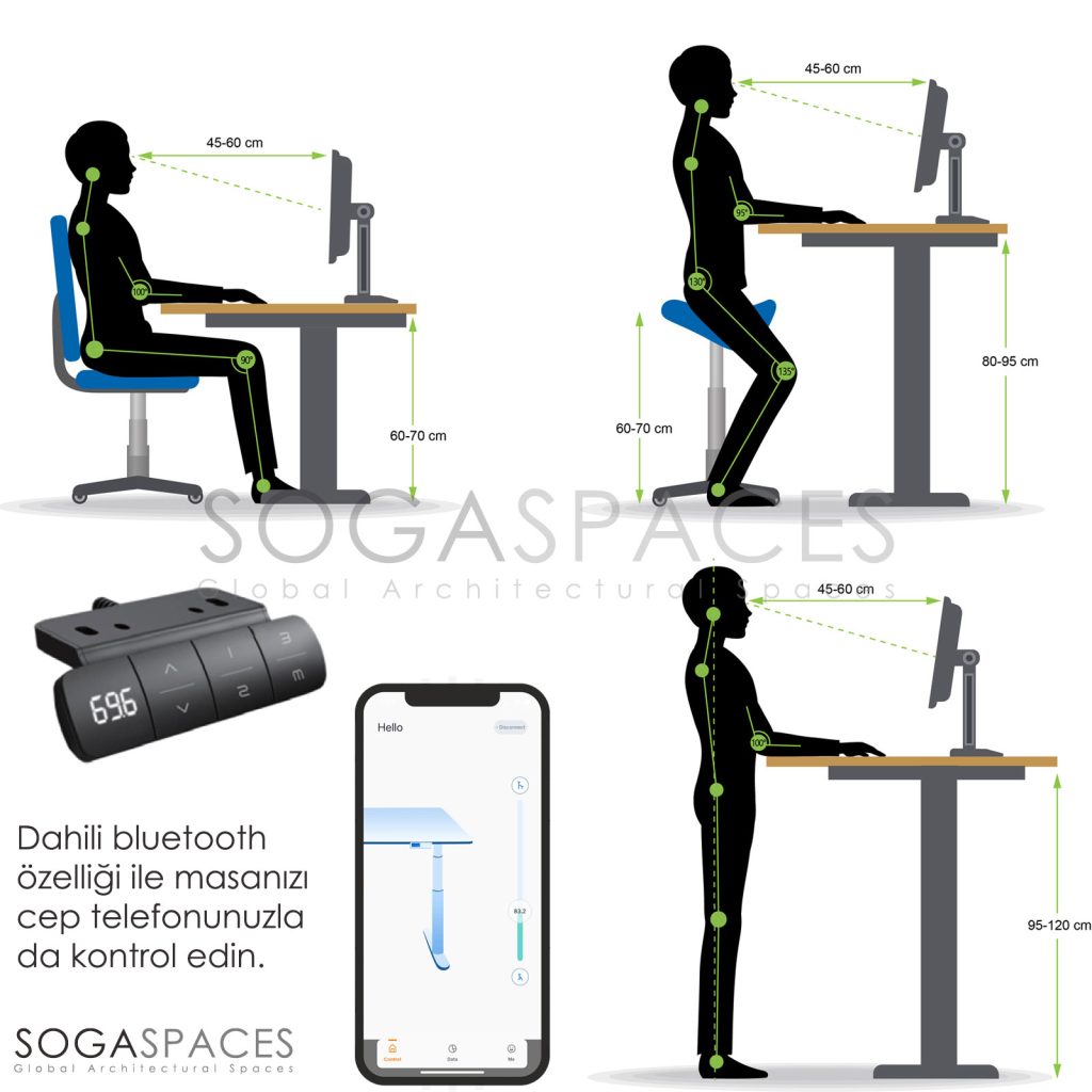 Regula Desk Solid V - Elektrikli Yüksekliği Ayarlanabilir Açılı Kesim Kenar Masif Ceviz Çalışma Masası