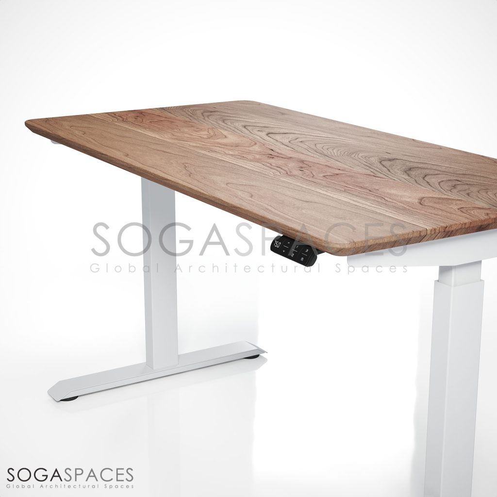 Regula Desk Solid V - Elektrikli Yüksekliği Ayarlanabilir Açılı Kesim Kenar Masif Ceviz Çalışma Masası