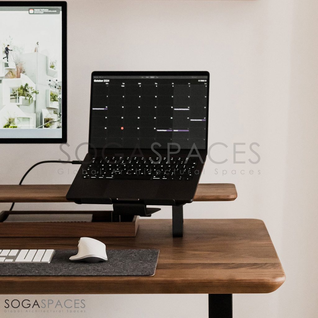 Regula Desk Solid V - Elektrikli Yüksekliği Ayarlanabilir Açılı Kesim Kenar Masif Ceviz Çalışma Masası