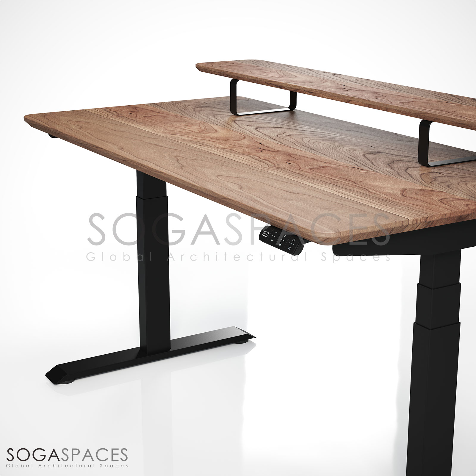 Regula Desk Solid V - Elektrikli Yüksekliği Ayarlanabilir Açılı Kesim Kenar Masif Ceviz Çalışma Masası - Görsel 19