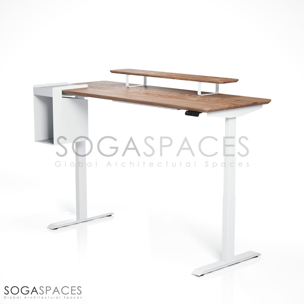 Regula Desk Solid V - Elektrikli Yüksekliği Ayarlanabilir Açılı Kesim Kenar Masif Ceviz Çalışma Masası