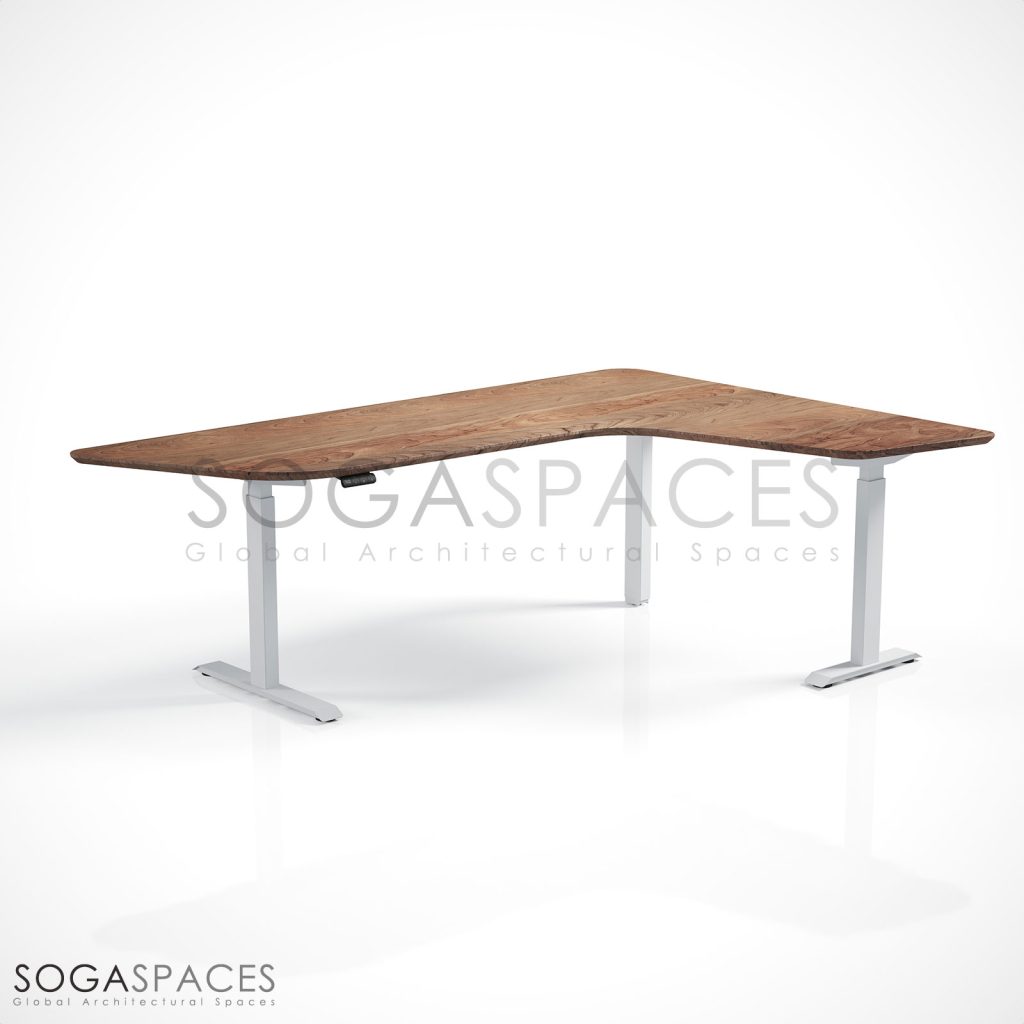Regula Desk Solid L Type - Elektrikli Yükseklik Ayarlı L Tipi Masif Ceviz Çalışma Masası