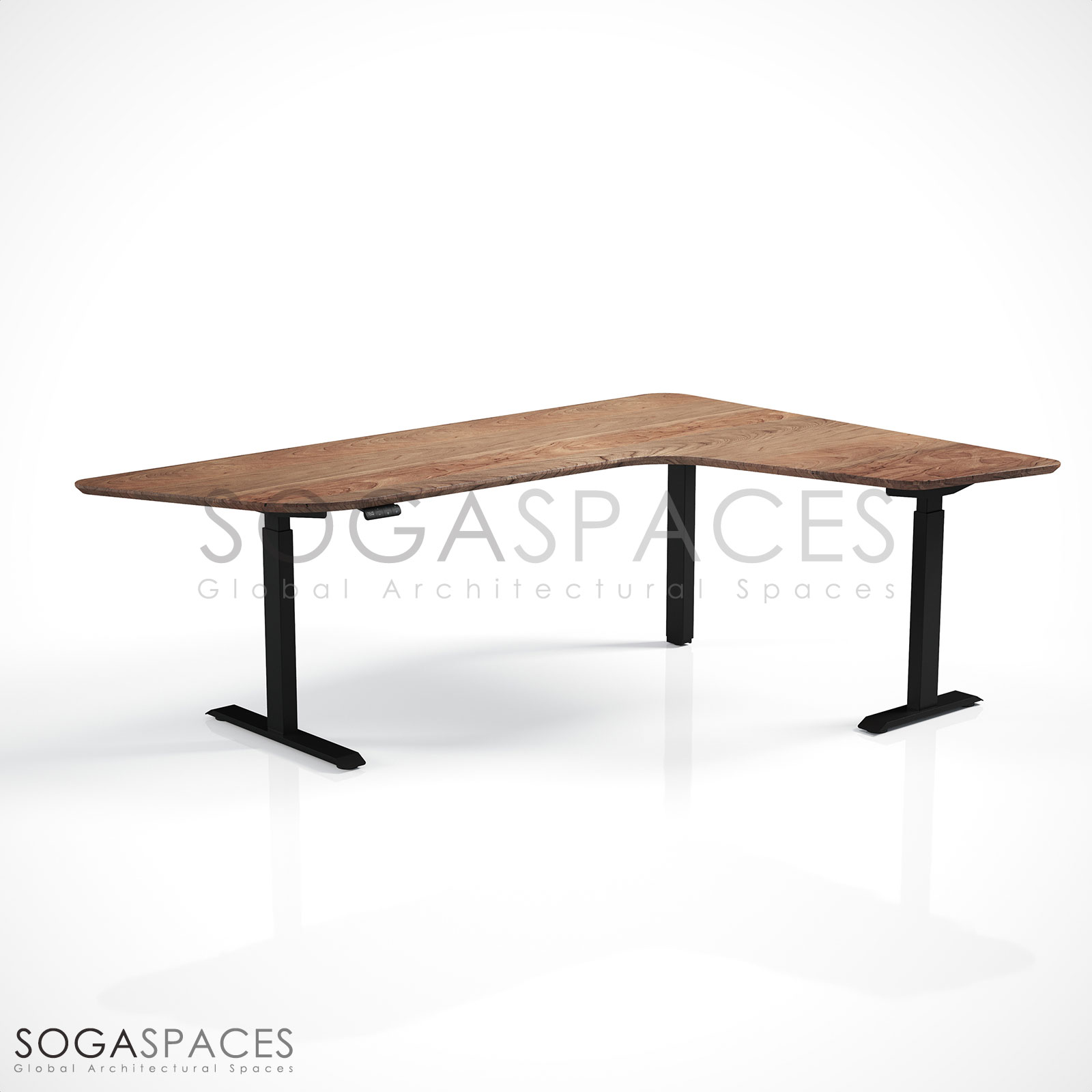 Regula Desk Solid L Type - Elektrikli Yükseklik Ayarlı L Tipi Masif Ceviz Çalışma Masası - Görsel 18
