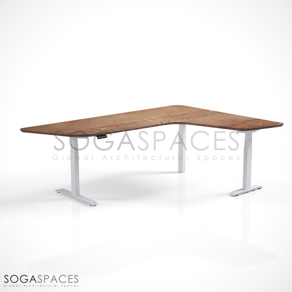 Regula Desk Solid L Type - Elektrikli Yükseklik Ayarlı L Tipi Masif Ceviz Çalışma Masası