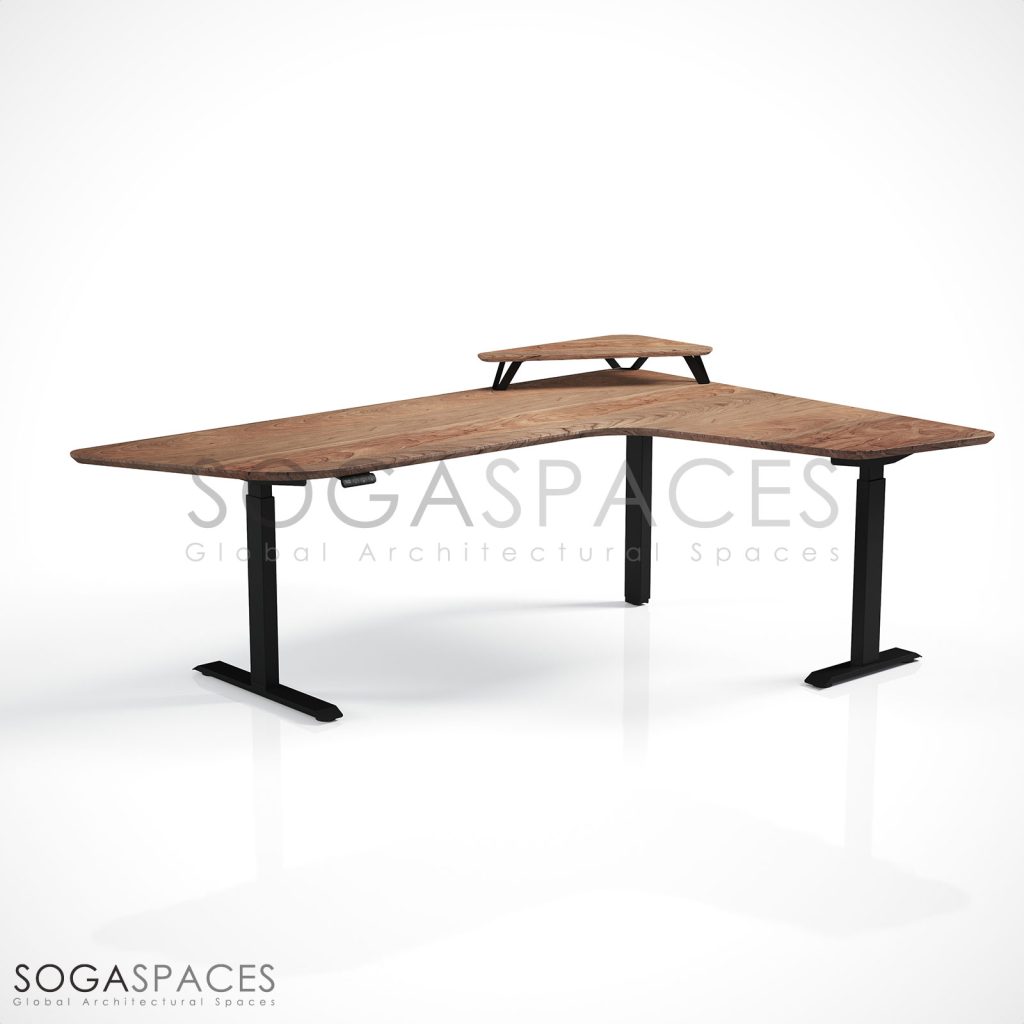 Regula Desk Solid L Type - Elektrikli Yükseklik Ayarlı L Tipi Masif Ceviz Çalışma Masası