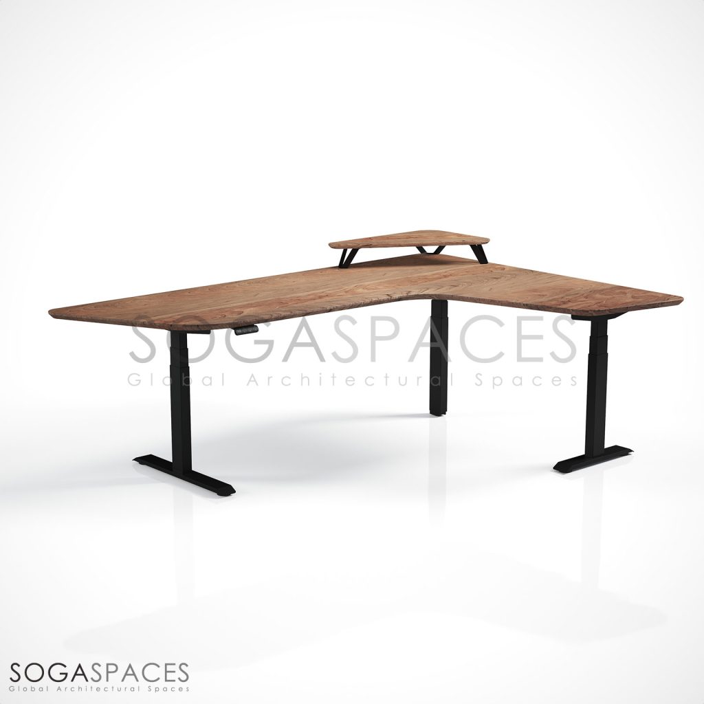 Regula Desk Solid L Type - Elektrikli Yükseklik Ayarlı L Tipi Masif Ceviz Çalışma Masası