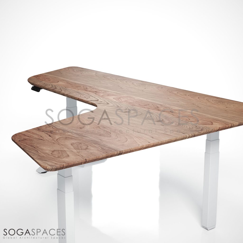 Regula Desk Solid L Type - Elektrikli Yükseklik Ayarlı L Tipi Masif Ceviz Çalışma Masası
