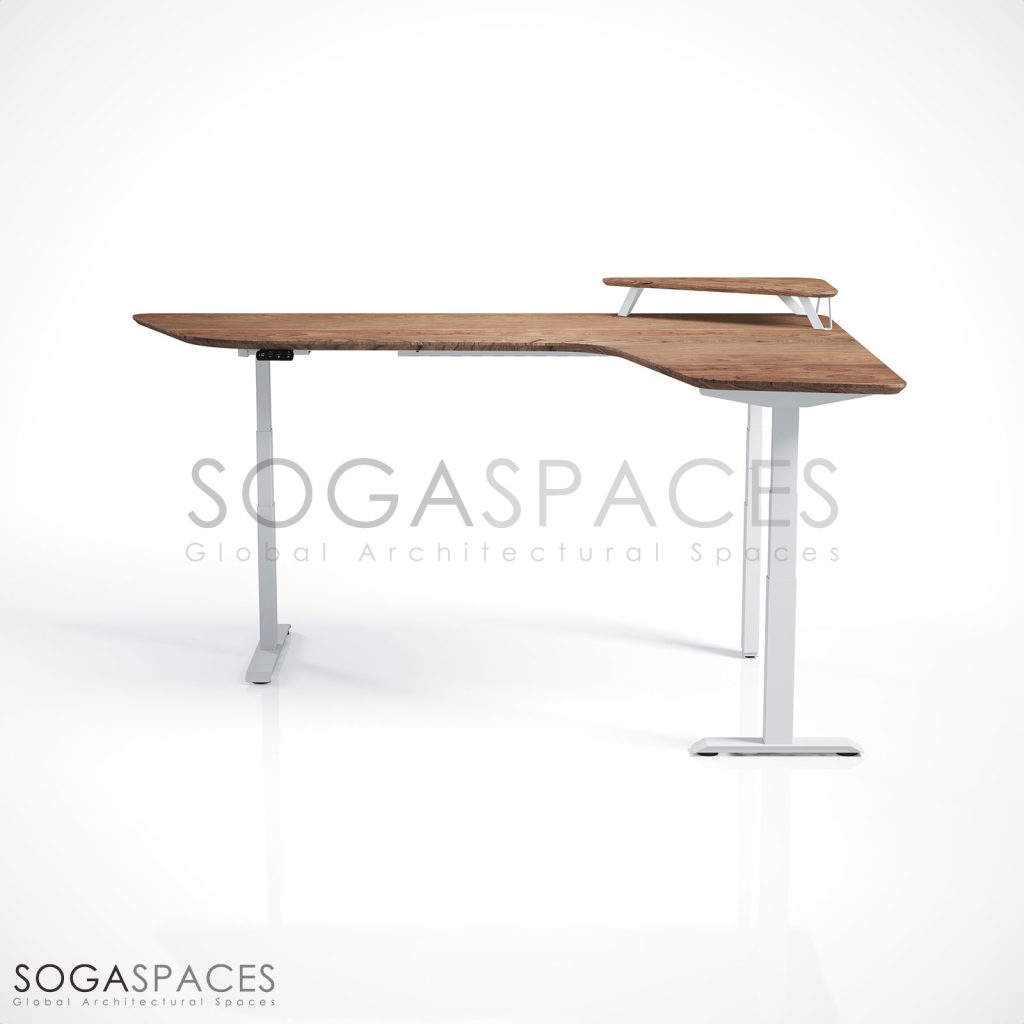 Regula Desk Solid L Type - Elektrikli Yükseklik Ayarlı L Tipi Masif Ceviz Çalışma Masası