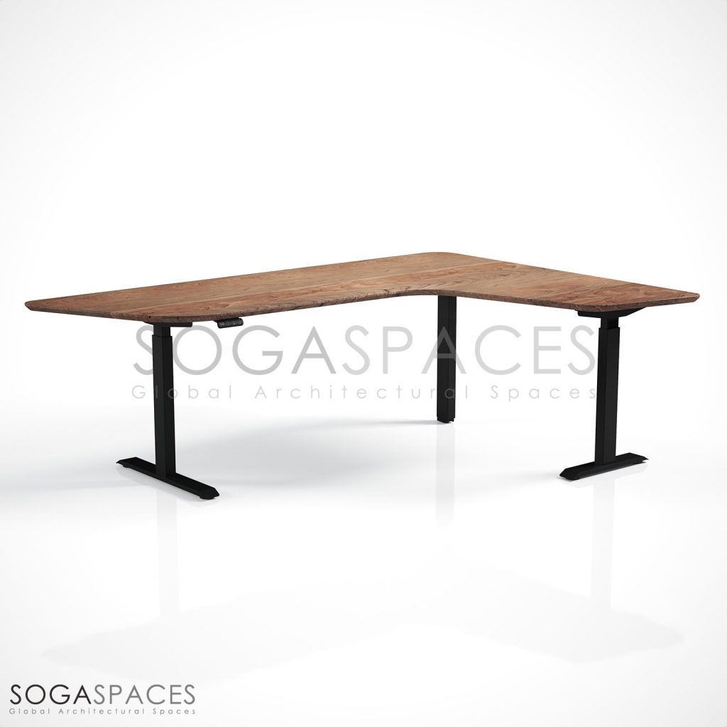 Regula Desk Solid L Type - Elektrikli Yükseklik Ayarlı L Tipi Masif Ceviz Çalışma Masası