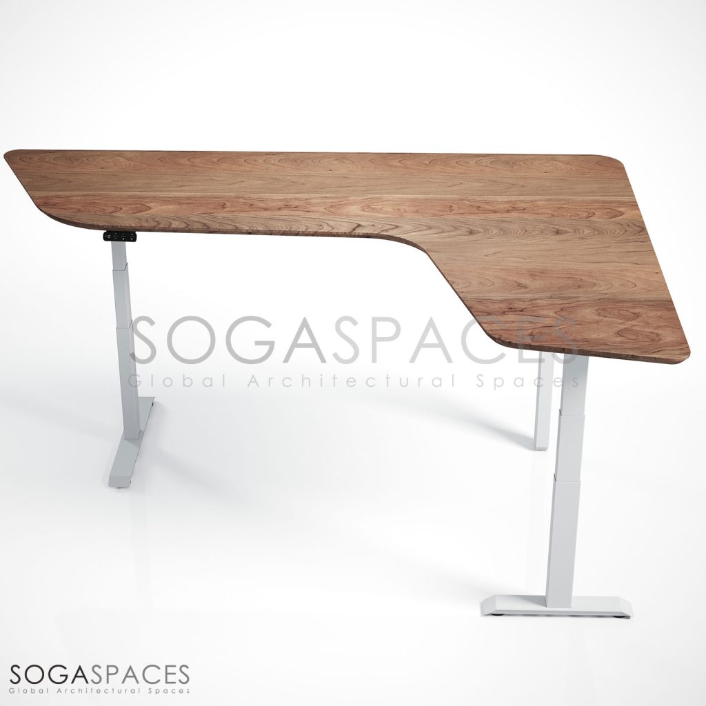 Regula Desk Solid L Type - Elektrikli Yükseklik Ayarlı L Tipi Masif Ceviz Çalışma Masası