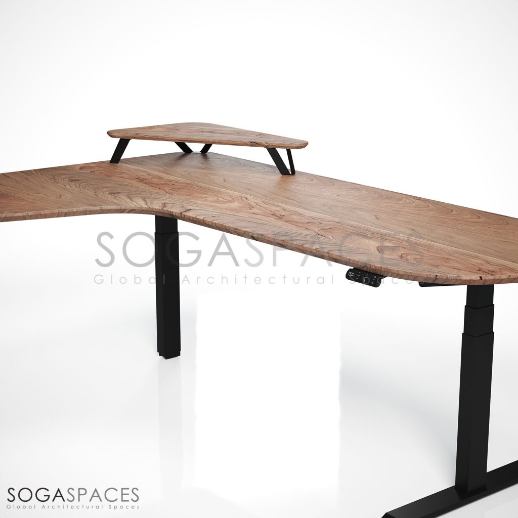 Regula Desk Solid L Type - Elektrikli Yükseklik Ayarlı L Tipi Masif Ceviz Çalışma Masası