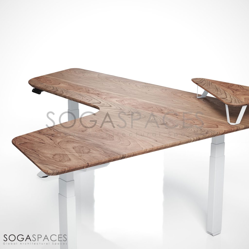 Regula Desk Solid L Type - Elektrikli Yükseklik Ayarlı L Tipi Masif Ceviz Çalışma Masası