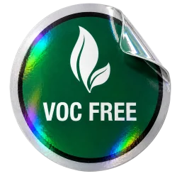 VOC Free — uçucu organik bileşen içermeyen üretim rozeti
